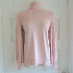 Spense Soft Pink Rayon Knit Turtleneck Sweater S *Fits M*